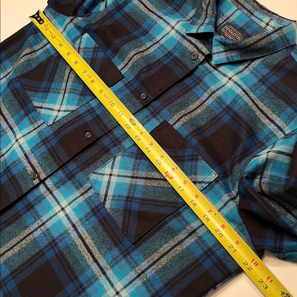 Pendleton Piper‎ UltraLuxe Merino Wool Shirt Soft Short Cropped Pockets Washable - Picture 8 of 16